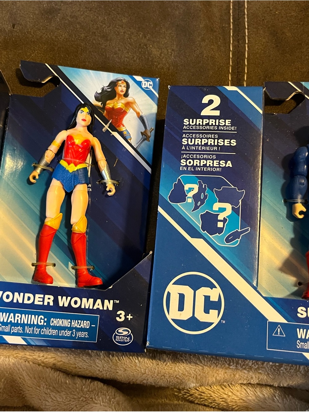 DC Wonder Woman Action Figure and Superman- Red, Blue, Yellow
